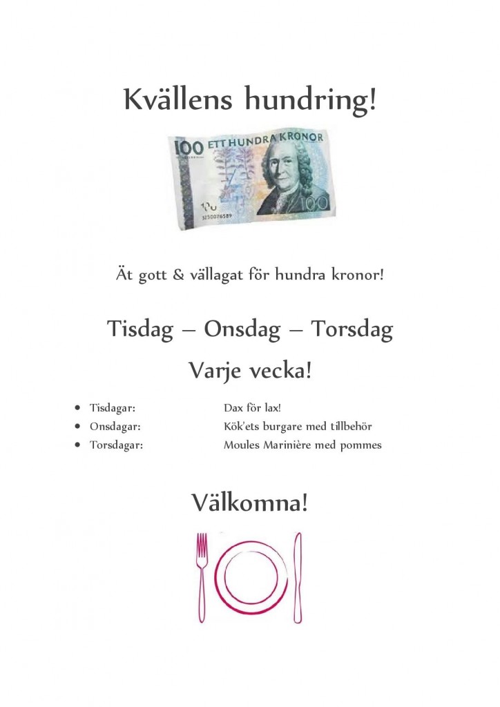 Kvällens hundring hos Kök’et