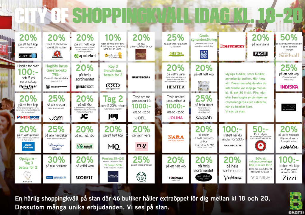 Shoppingkväll i Borås City 27:e oktober