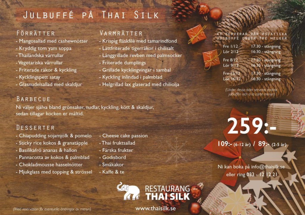 Julbuffé på Restaurang Thai Silk