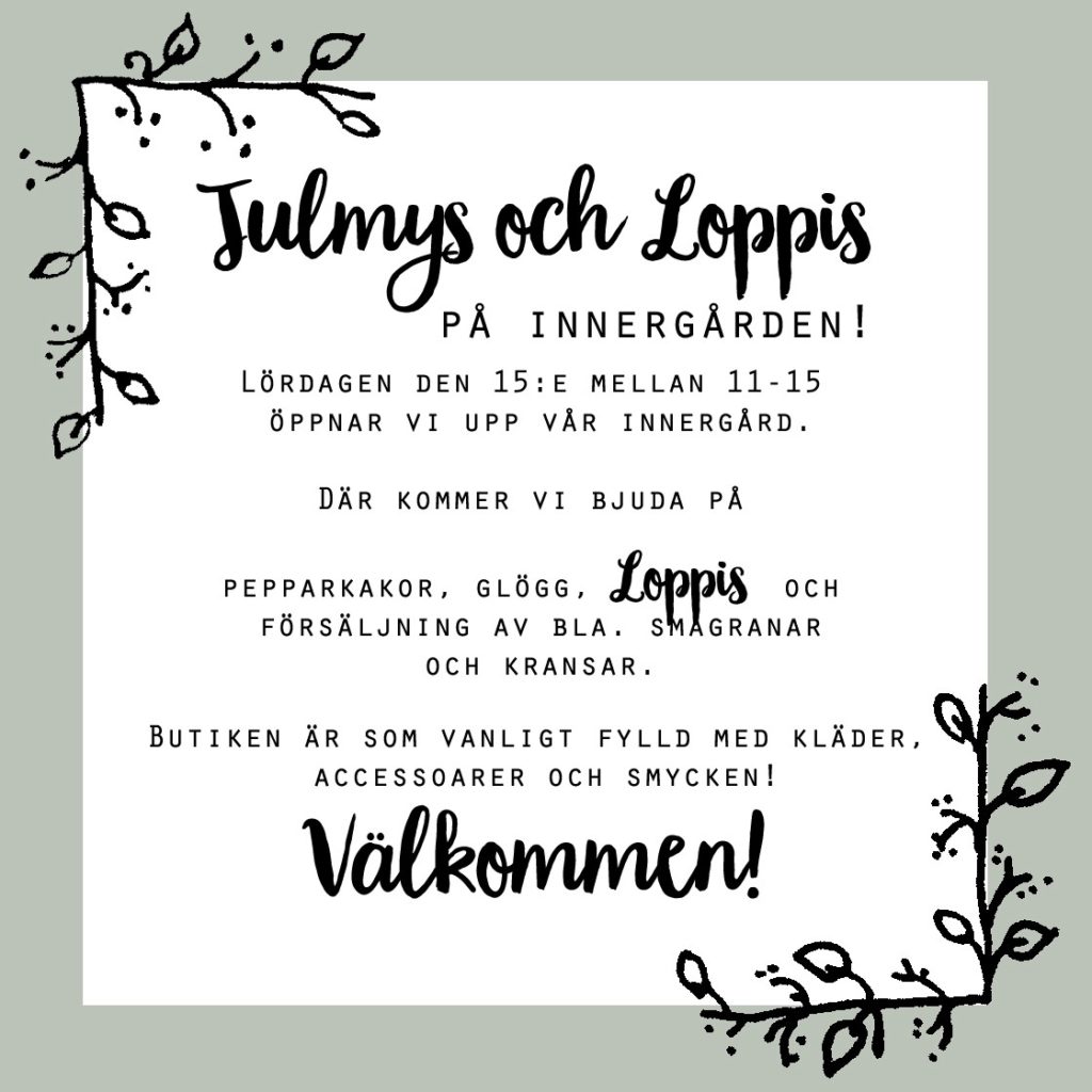 Julmys och loppis på Faith’s innergård 15 december